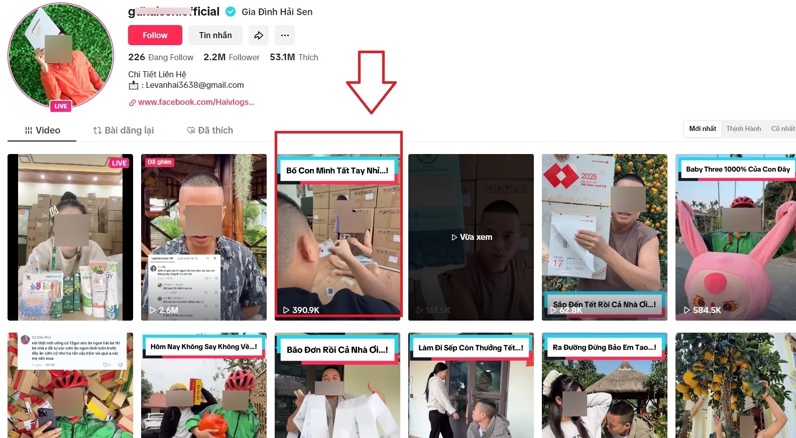 Kênh Gia đình Hải Sen đăng tải một video giải trí diễn tả lại cảnh "đánh bạc ăn tiền" và nhận về hàng trăm nghìn lượt tương tác trên cả Facebook và Tiktok. 