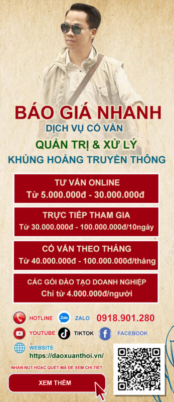 Báo giá dịch vụ cố vấn quản trị và xử lý khủng hoảng truyền thông nhà báo Xuân Thời
