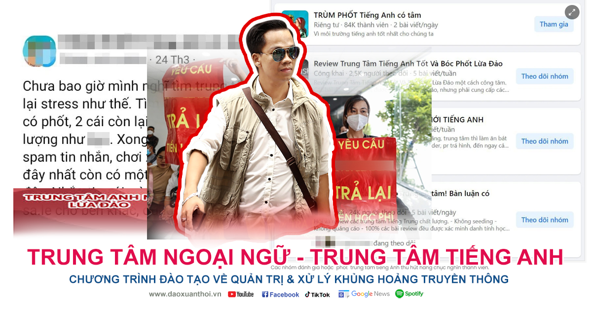 Khóa học, chương trình đào tạo về quản trị và xử lý khủng hoảng truyền thông cho trung tâm tiếng Anh, trung tâm ngoại ngữ