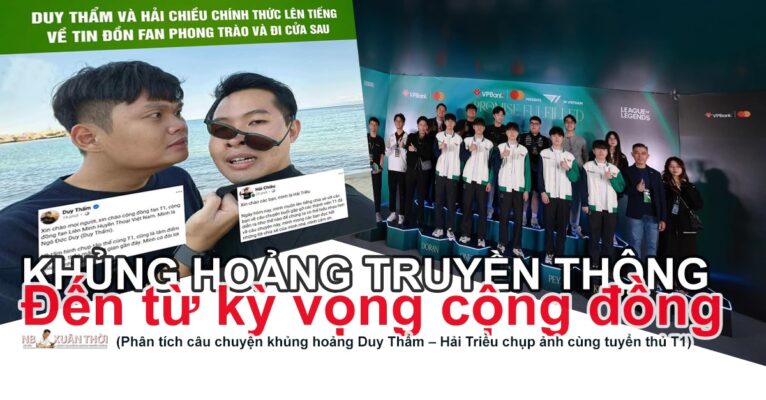 Duy Thẩm và Hải Triều chụp ảnh cùng tuyển thủ T1 – nhưng lại đủ sức tạo ra một làn sóng khủng hoảng truyền thông trên mạng xã hội.