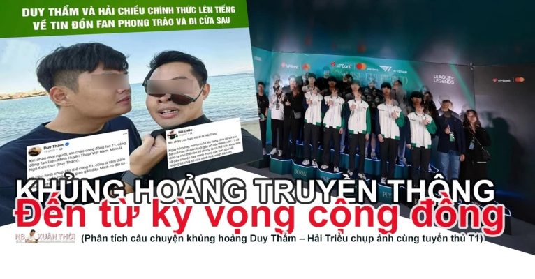 Duy Thẩm và Hải Triều chụp ảnh cùng tuyển thủ T1 – nhưng lại đủ sức tạo ra một làn sóng khủng hoảng truyền thông trên mạng xã hội.