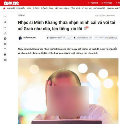 Vụ lùm xùm liên quan đến nhạc sỹ Minh Khang trong câu chuyện anh tài xế bị Grab khóa app vĩnh viễn.