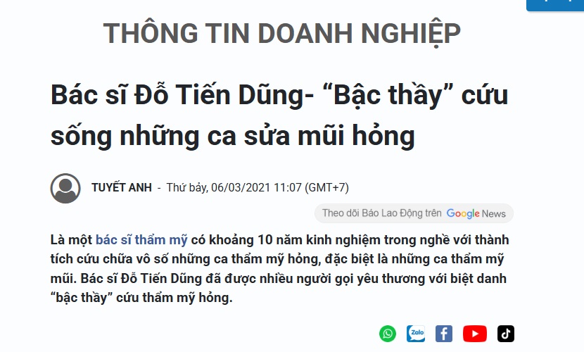 NB Đào Xuân Thời: Bác sĩ Đỗ Tiến Dũng và phòng khám thẩm mỹ Doll Line đã sai ở đâu?