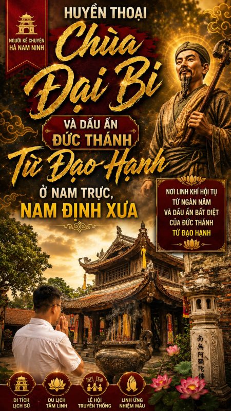 Chùa Đại Bi – hay người đời vẫn quen gọi bằng cái tên thân thương: chùa Cổ Bi. Đây là một ngôi chùa trăm gian thuần Việt, xưa kia thuộc thị trấn Nam Giang, huyện Nam Trực, tỉnh Nam Định cũ, nay là: xã Nam Trực, tỉnh Ninh Bình.