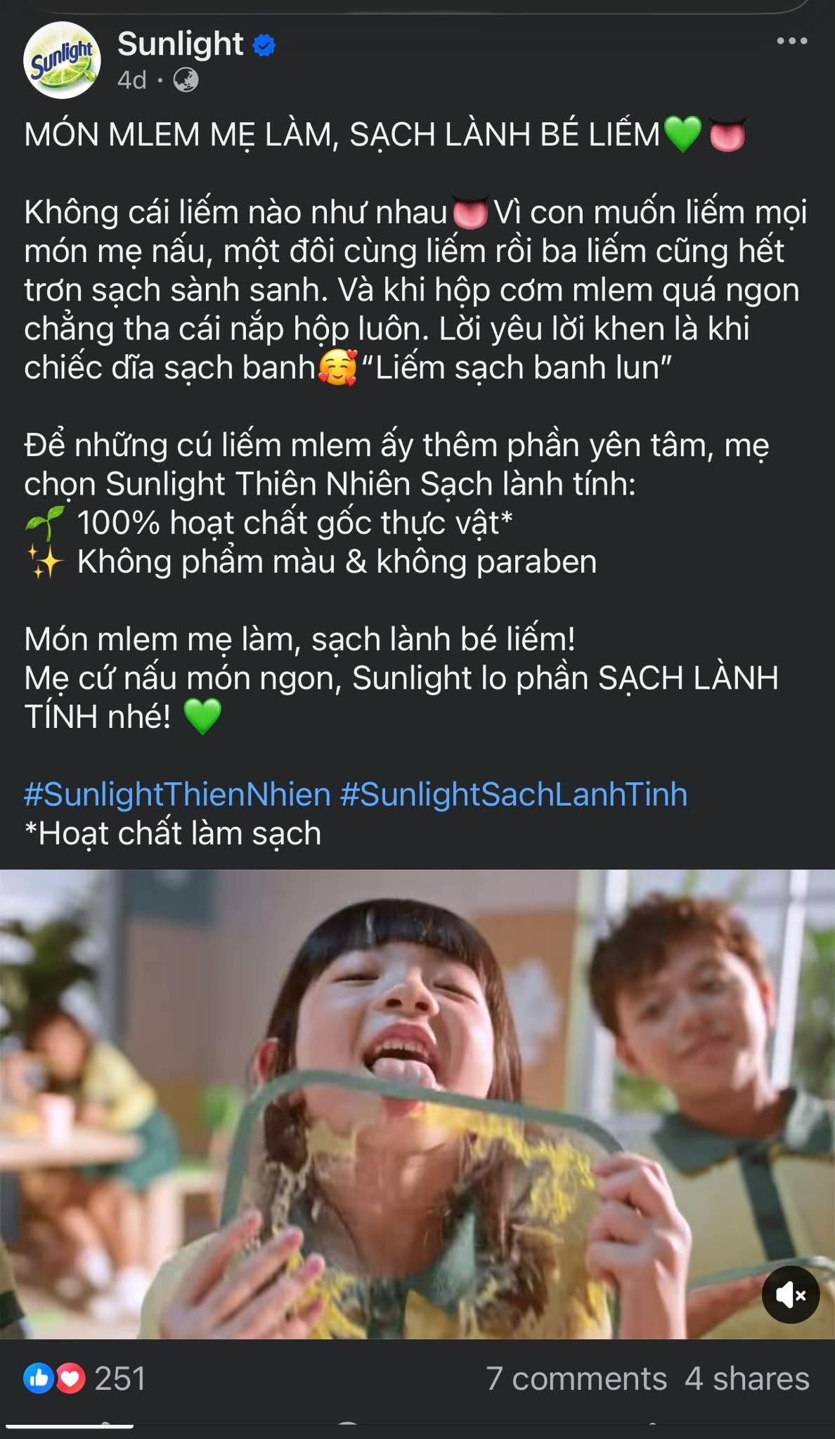 NB Xuân Thời: Sunlight – “Món mlem mẹ làm – Sạch lành bé liếm!” dẫn đến khủng hoảng truyền thông?