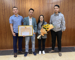 Từ trái qua phải: Lê Bá Thức - Xuân Thời - Tuyết Lan - ĐÌnh Trà thuộc Ban chuyên đề Media - Ảnh chụp năm 2022