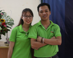 Anh Xuân Thời và chị Hương Trà năm 2018
